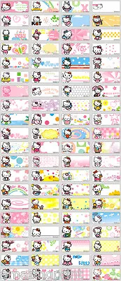 64 Mini Hello Kitty Cat Personalised Name Labels Stickers Stationery Pen Pencil • $4.59