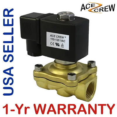 1/2 Inch 110V-120V AC Brass Electric Solenoid Valve NPT Gas Water Air N/C • $28.98