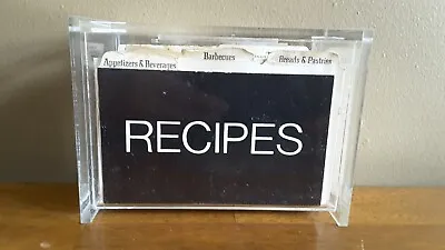 Vintage Recipe Box Clear Plastic With Handwritten & Newspaper Recipes • $18