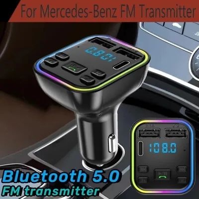 For Mercedes-Benz Bluetooth Car FM Transmitter Adapter Wireless Dual USB Charger • $8.54