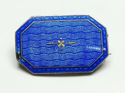 Marius Hammer Silver Blue Enamel Brooch Pin 5g • £105.05