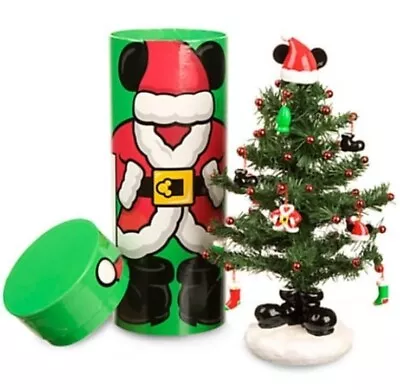 Disney Parks Holiday Mailable Santa Mickey Tabletop Christmas Tree W/ Ornaments • $26.99