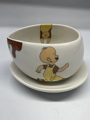 Max Brenner Hug Mug Chocolate Kid By The Bald Man Cup & Saucers Teadrop Shape • $10