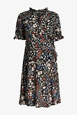£13.99 • Buy NEXT Maternity Multi Floral Print Ruffle Wrap Dress Size 12 BNWT Party Summer 