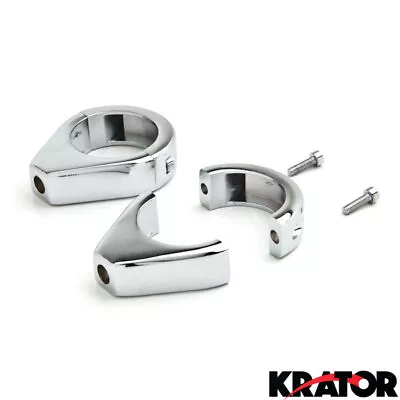 Motorcycle Chrome Clamps Turn Signal For Harley Softail Mount Bracket 41mm Fork • $12.99