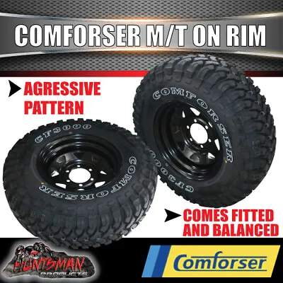 16  Black Steel Wheel Rim & Comforser 265/75R16 L/T 4wd Mud Tyre. 265 75 16 32  • $305