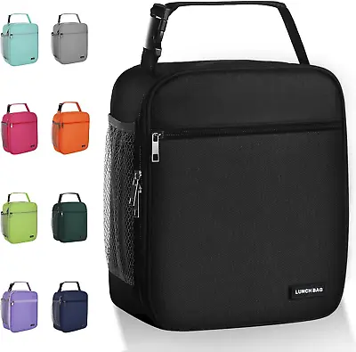 Lunch Box Lunch Bag Large Capacity Lunchbox Reusable Insulated Cooler (Black) • $11.92