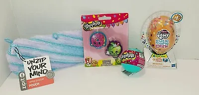 Mixed Lot Of 4 Zipit Pencil Pouch My Little Pony & Shopkins Blind Pack & Eraser • $13.99