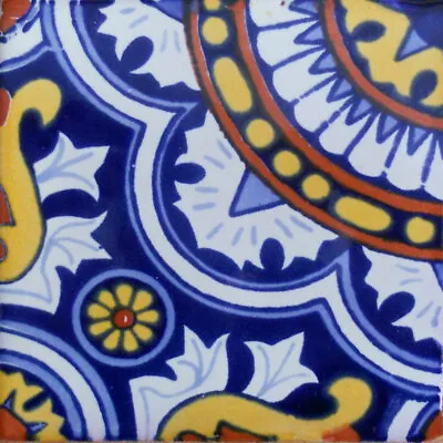 C#115)) Mexican Tile Sample Wall Floor Talavera Mexico Ceramic Handmade Pottery • $1.75