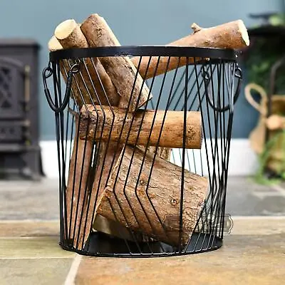 Medium Art Deco Wire Log Basket • £35