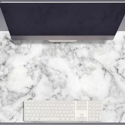 £29.95 • Buy Desk Mat Top Large Pad Protector For Home Mouse Keyboard 90x45 White Marble