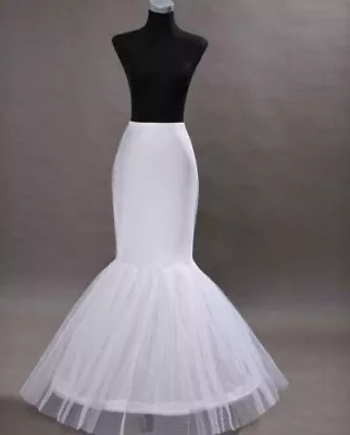 White 1 Hoop Fishtail Mermaid Underskirt Wedding Crinoline Petticoat Q1 • £15.29