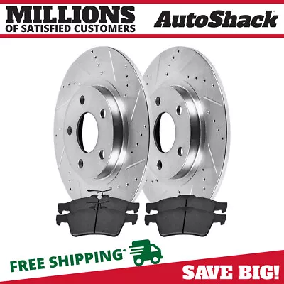 Rear Drilled Slotted Rotors And Pads For 2005-2013 Mazda 3 2010 Mazda 3 Sport • $71.33