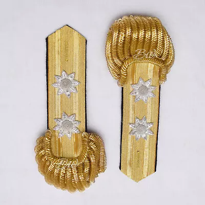 Shoulder/Epaulette Gold Wire Braid Bullion With Fringes & 2 Silver Star - BWS • $50