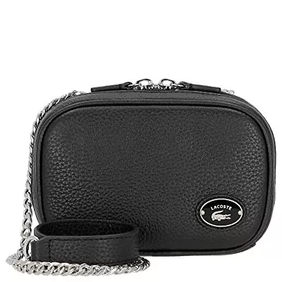 [Lacoste] Origin Croco Top Grain Leather Square Shoulder Bag NF4252GZ Black • $312.18