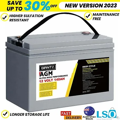 Giantz 140Ah Deep Cycle Battery 12V AGM Marine Sealed Power Portable Box Solar • $260.10