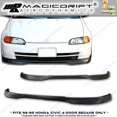 For 92-95 Honda Civic JDM Type R Style Front + Rear Bumper Lip Spoiler Urethane • $116.82