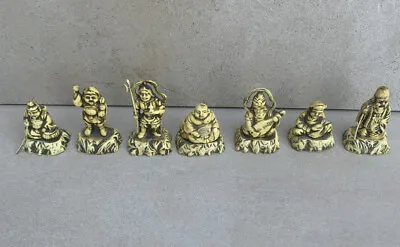 1900-1930 VINTAGE JAPANESE 7 LUCKY GODS FIGURINES Please Real Descriptions • $50