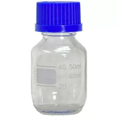 50ml Glass Media Bottle Round GL32 Screw Cap Karter Scientific 219L4 (Pack 6) • $19.99