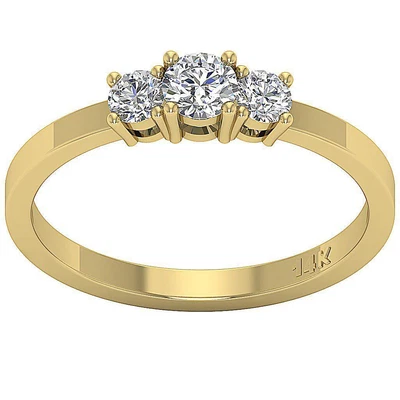 £614.82 • Buy I1 G 0.60 Carat Round Diamond Three Stone Wedding Ring Prong Set 14K Yellow Gold