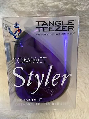 Tangle Teezer Purple Chrome Compact Styler Detangling Hairbrush • £12.50
