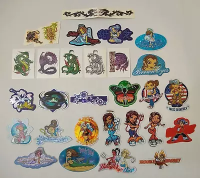 2000s ODM AZTLAN Brand Imports Mr Cartoon Prism Latino Girl Vending Sticker Lot • $49.99