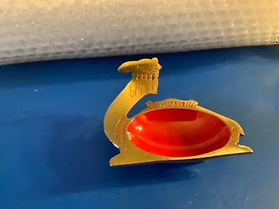 $12.79 • Buy Camel Enamel Red Brass Ashtray Hakuli Made In Israel