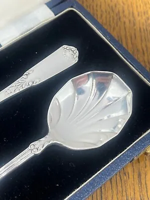 Lovely Sterling Silver Jam Spoons In Case Sheffield 1955 Mappin Webb • $118.12