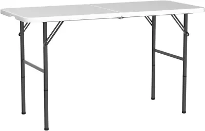 4 FT Folding Table Plastic Portable Tables For Dining Parties Card Picnic Campi • $68.01