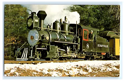 Postcard MA South Carver Edaville Railroad R.R. No. 8 Engine Conductor Steam • $5.99