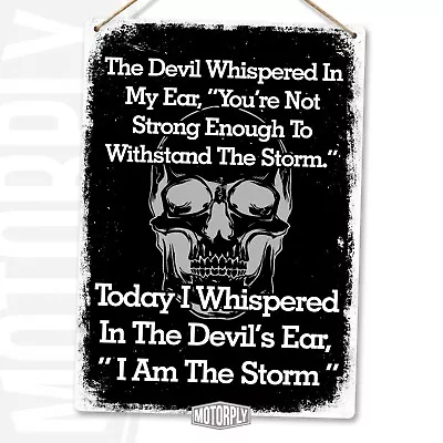 £8.89 • Buy Metal Wall Sign - I Am The Storm - Black Skull - Dark Weather Ship Sea Inspire 