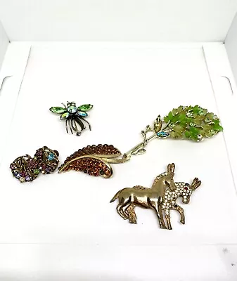 As-Is Jewelry Lot Vintage Rhinestone Jewelry  5 Pcs Signed Trifari Lisner • $19.50