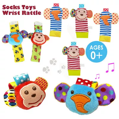 2/4pcs Baby Rattles Set Wrists Rattles With Sound Paper Early Educational BicKJ • £6.59