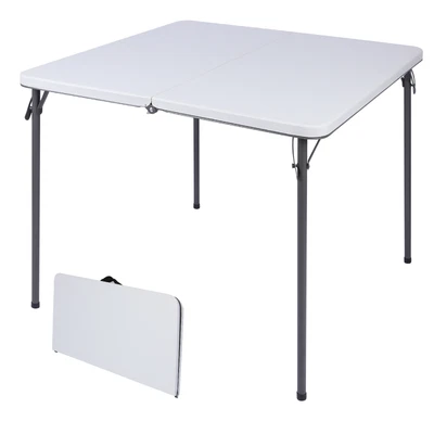 $71.99 • Buy Folding Table With Resin Top, Portable Square Small Table With Collapsible Legs