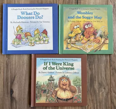 Lot 3 Fraggle Rock Books Jim Hensons Muppets 1984 1986 Hardcover Weekly Reader • $16.95