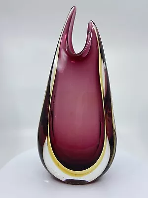 Venetian Murano Sommerso Vase Onesto ? • $50