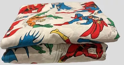 Pottery Barn DC Comics Super Heroes FULL Flat Fitted Sheet Set VGUC #2 • $39.99