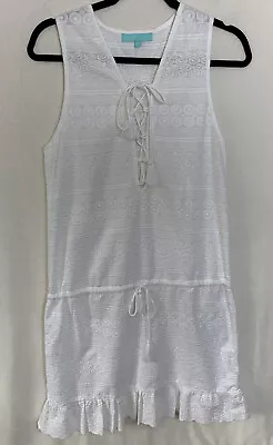 Melissa Odabash Coverup Dress Size S Small  White Embroidered Tassels Vacation • $30