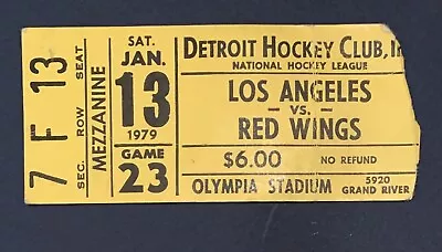 1979 Detroit Red Wings LA Kings Ticket Stub Marcel Dionne 4 Goals 1/13/79 • $25