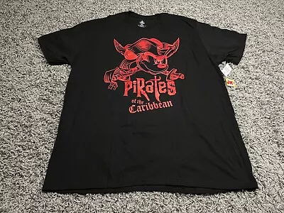 NEW Disney Shirt Adult XXL Black Red Pirates Of The Caribbean Mickey Mouse Parks • $23.99