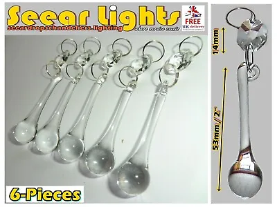 6 Chandelier Glass Crystals Drops Orb Droplets Light Lamp Parts Wedding Beads  • £20.99