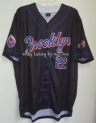 22 BROOKLYN CYCLONES SGA BLACKOUT JERSEY SZ XL BLACK NEW YORK METS MiLB BASEBALL • $37.97