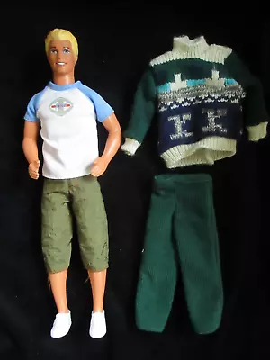 KEN 1968 BODY/ 1991 HEAD MATTEL BARBIE DOLL 2 Outfits Shoes TNT Ht 11.5  VTG • $12