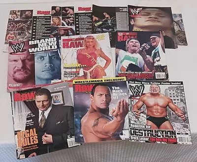 WWF Magazine Lot Attitude Era 1990s 2000s Raw Sable Poster WWE Brock Cover Rock • $29.99