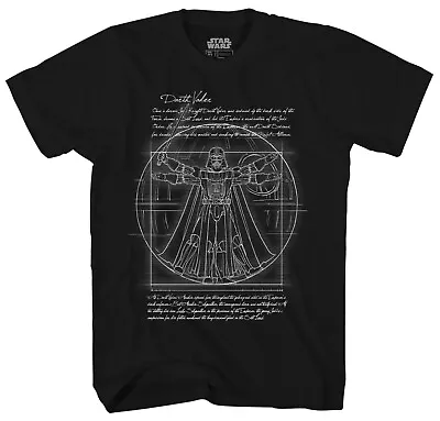 Star Wars Vitruvian Darth Vader Men's Black T-Shirt New • $15.99