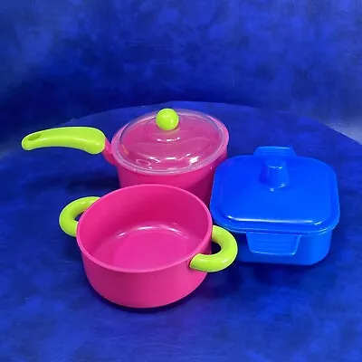 $9.60 • Buy 5 Pc Vtg Misc. Mismatch Kids Kitchen Toy Pretend Cooking Plastic Pots & Pans