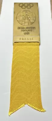 83rd IOC Session Badge ~ PRESSE ~ 1980 Moscow ~ Olympic ~ Yellow Ribbon • $150