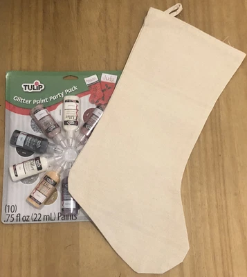 Tulip Glitter Paint Party Pack And 49x23cm Linen Stocking • £12.95