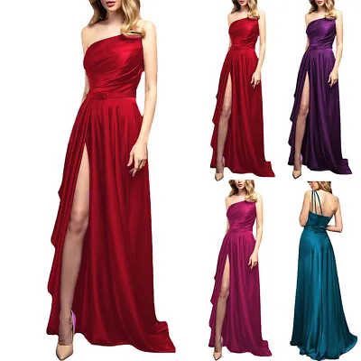 $49.99 • Buy Women Sexy Evening Cocktail Party Maxi Dress Ladies One Shoulder Long Ball Gown