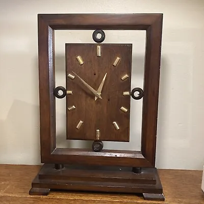 Mission Style Shelf Clock Probably Hand Crafted. • $44.66